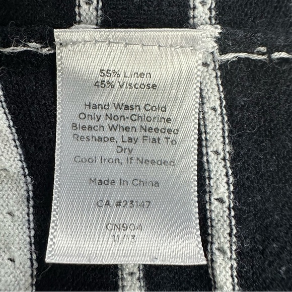 Talbots Navy and White Striped Lightweight Summer Sweater Top, MP - Picture 6 of 9